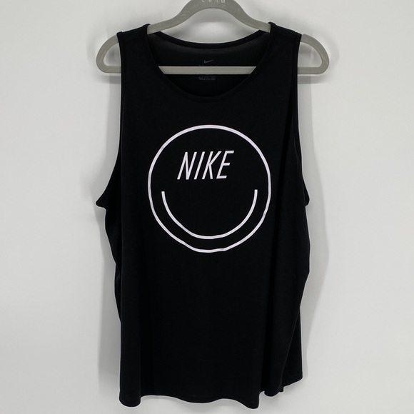Nike Tops - Nike Black Sleeveless Top with White Happy Face Women’s Size 2X